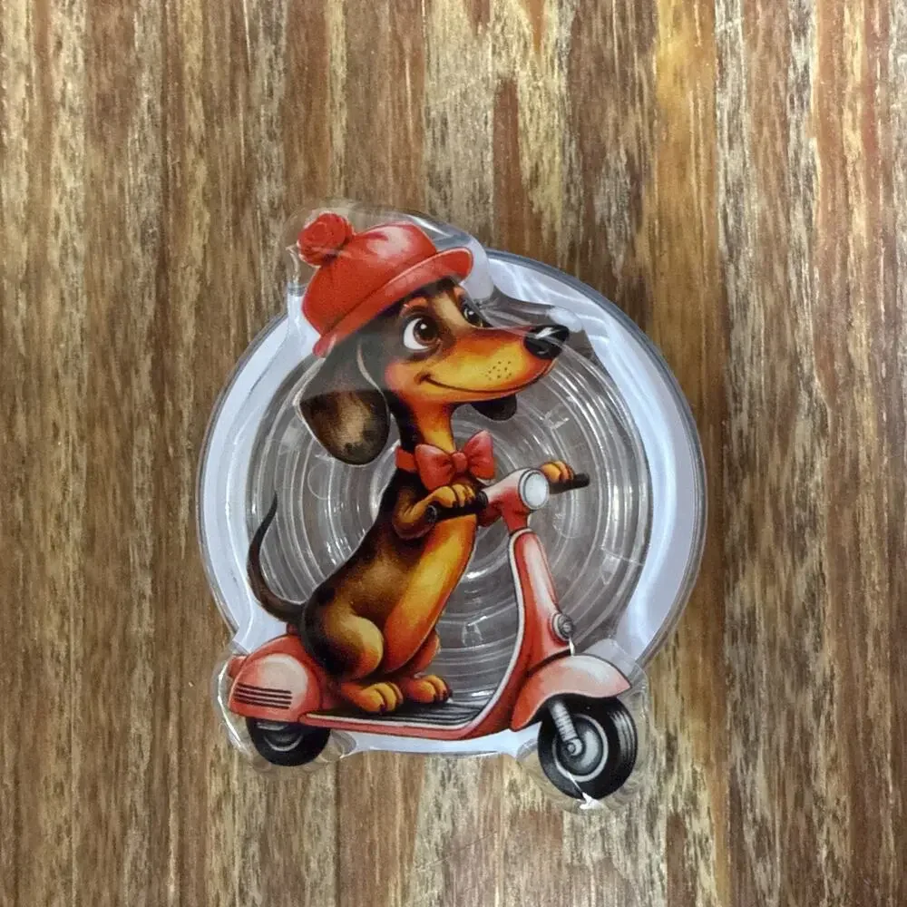 Magnetic Dog on Scooter Pop Up Phone Grip